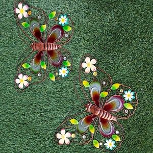 Rod Iron Butterflies Wall Decor 2-bundle